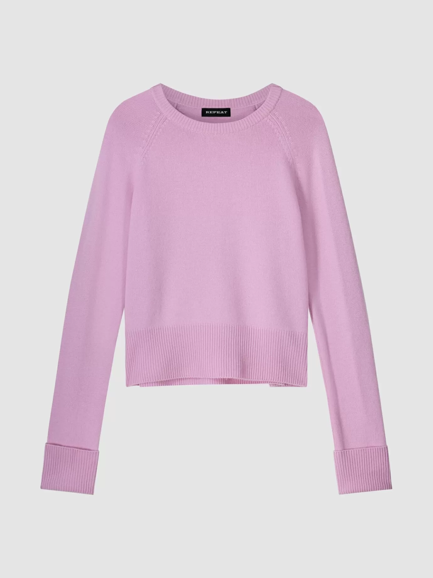 REPEAT cashmere Truien<Cashmere Raglantrui Met Opgerolde Mouwen Snoep