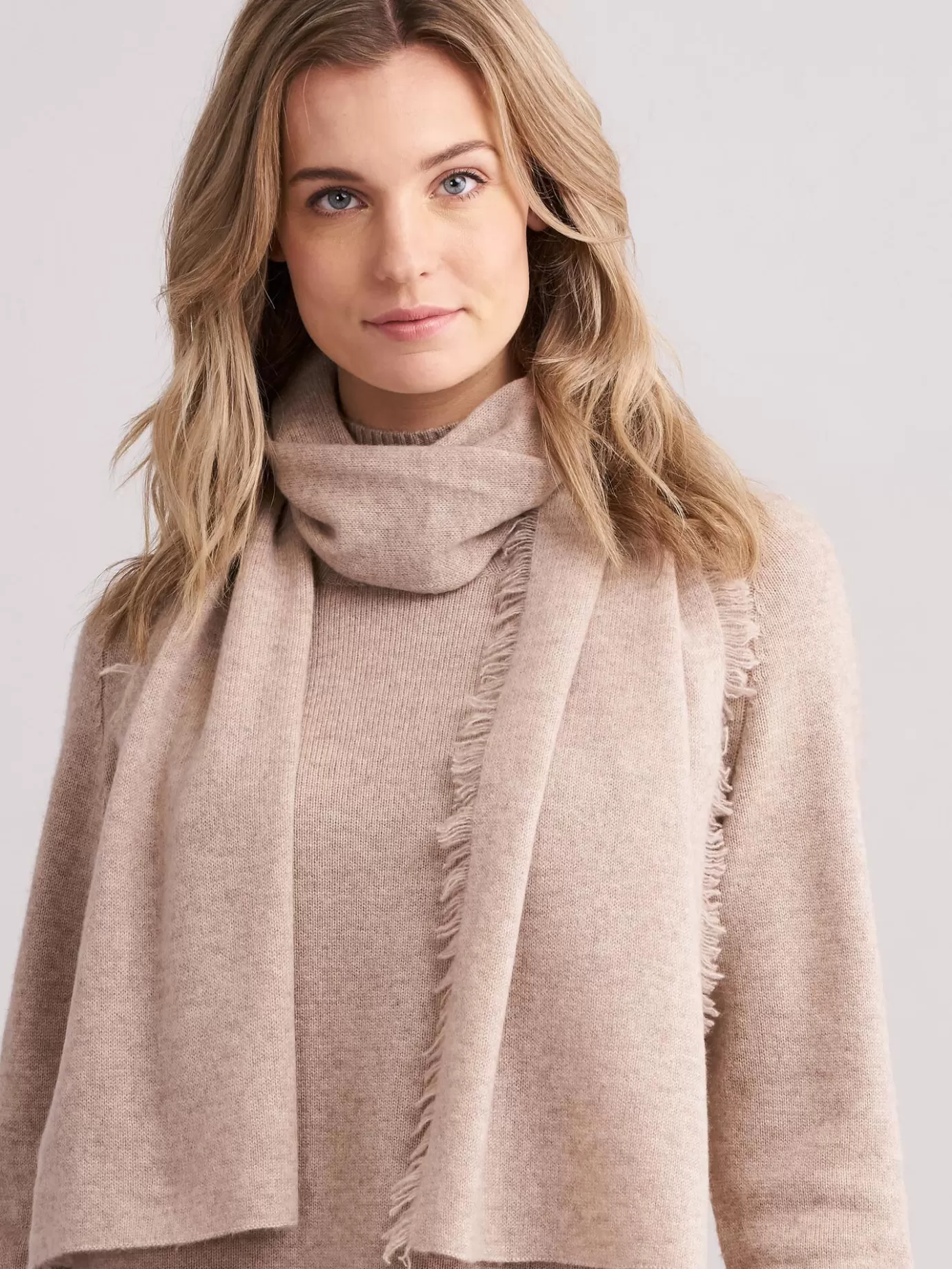 REPEAT cashmere Sjaals<Cashmere Sjaal Met Franjes Zand