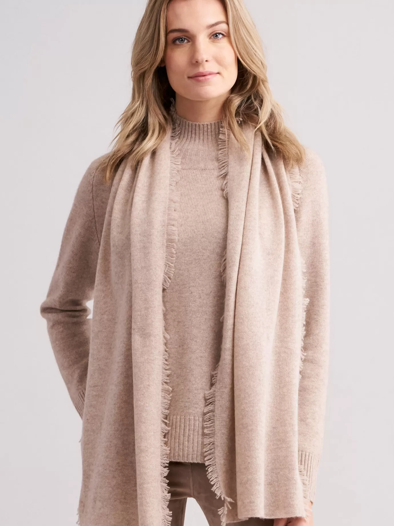 REPEAT cashmere Sjaals<Cashmere Sjaal Met Franjes Zand