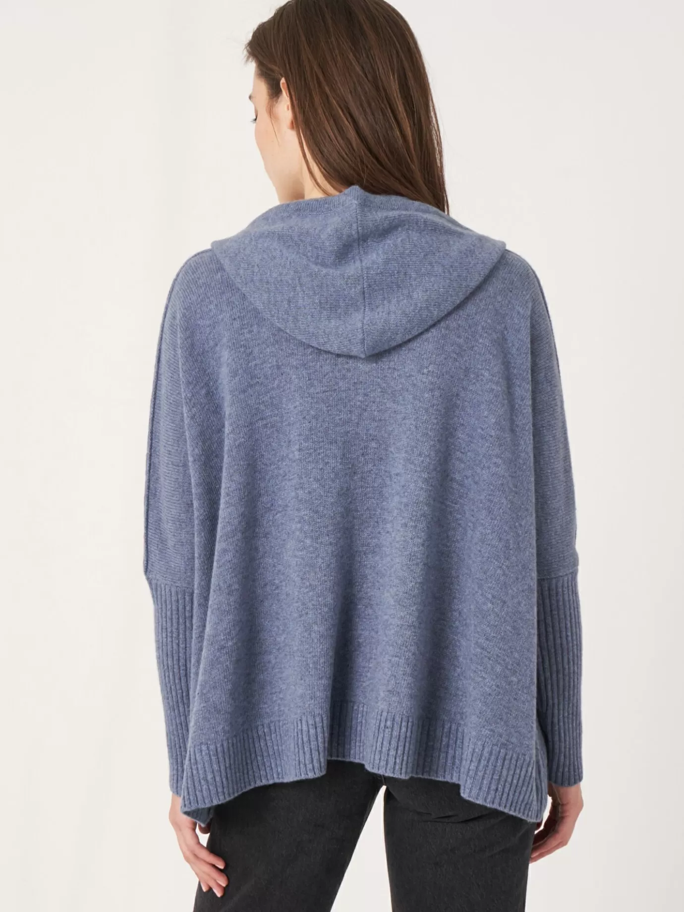 REPEAT cashmere Vesten<Casual Gebreide Hoodie Met Rits Ijs Mel