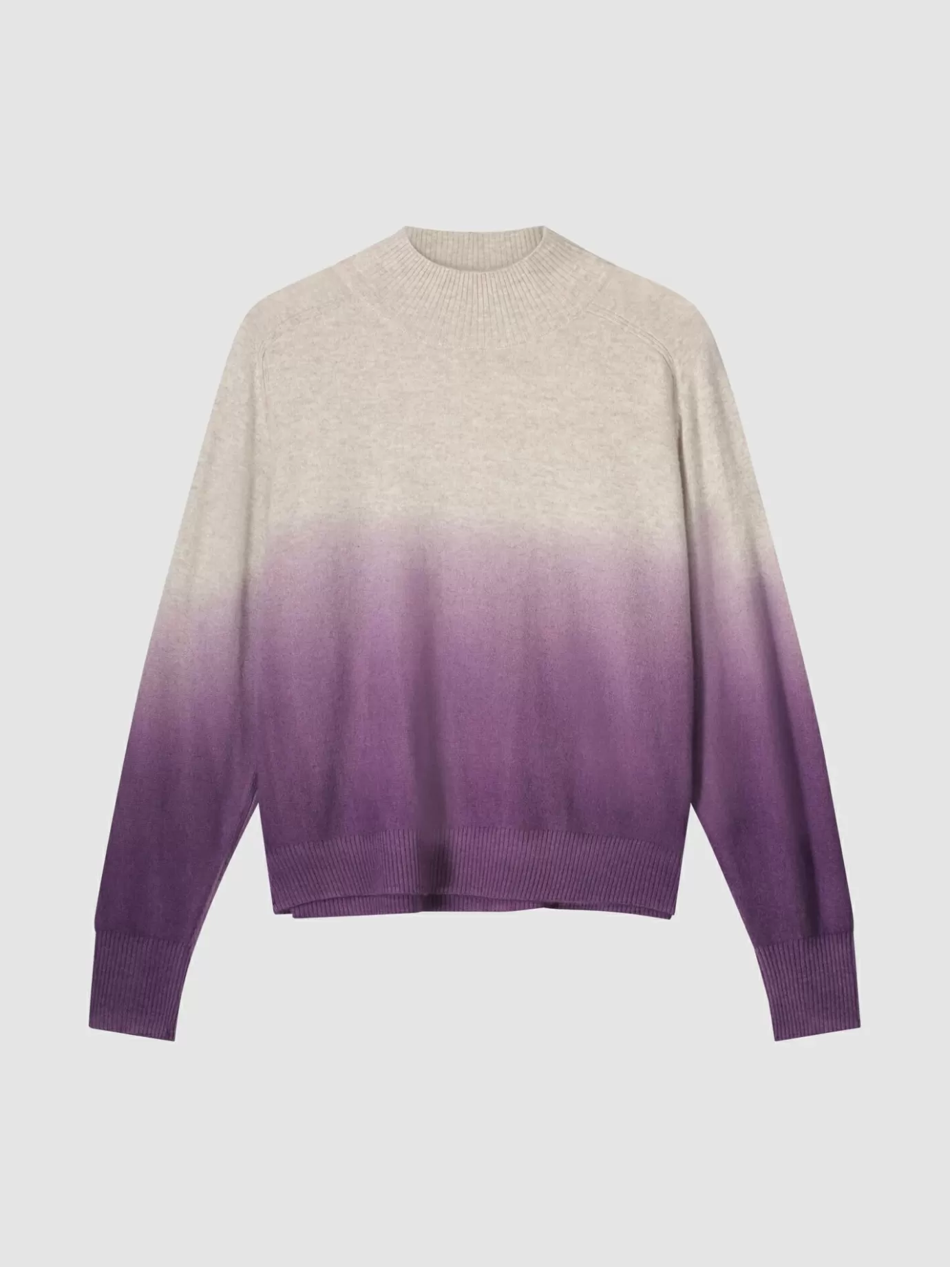 REPEAT cashmere Truien<Dip Dye Cashmere Trui Met Opstaande Kraag Amethist