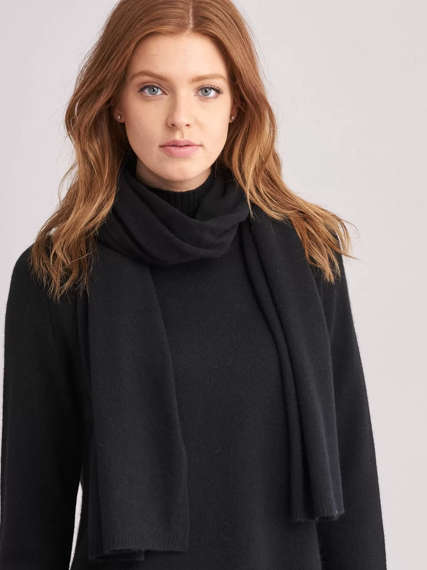 REPEAT cashmere Sjaals<Fijngebreide Organisch Cashmere Sjaal Zwart