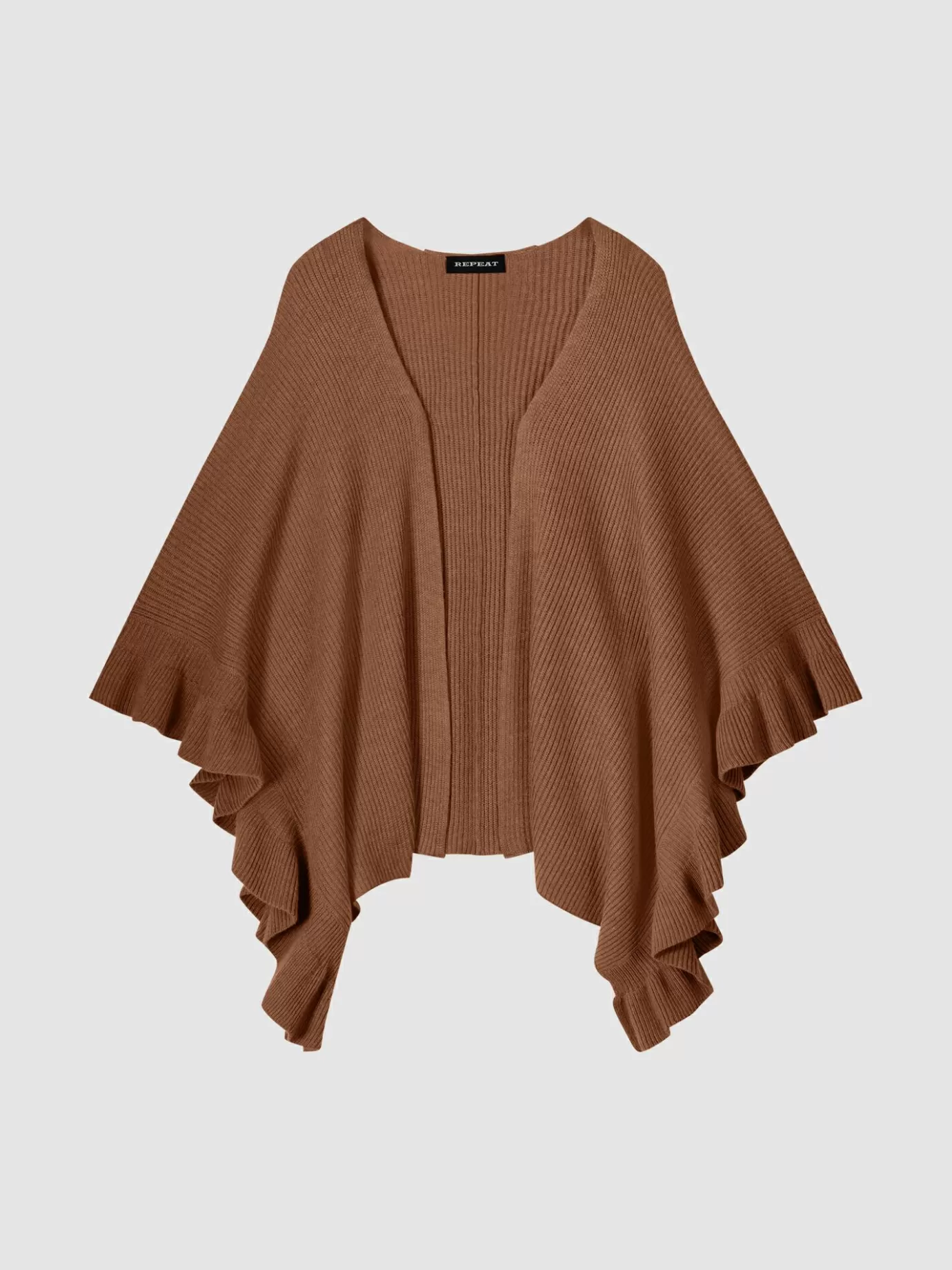 REPEAT cashmere Poncho's<Gebreide Cape Met Ruches Hazel