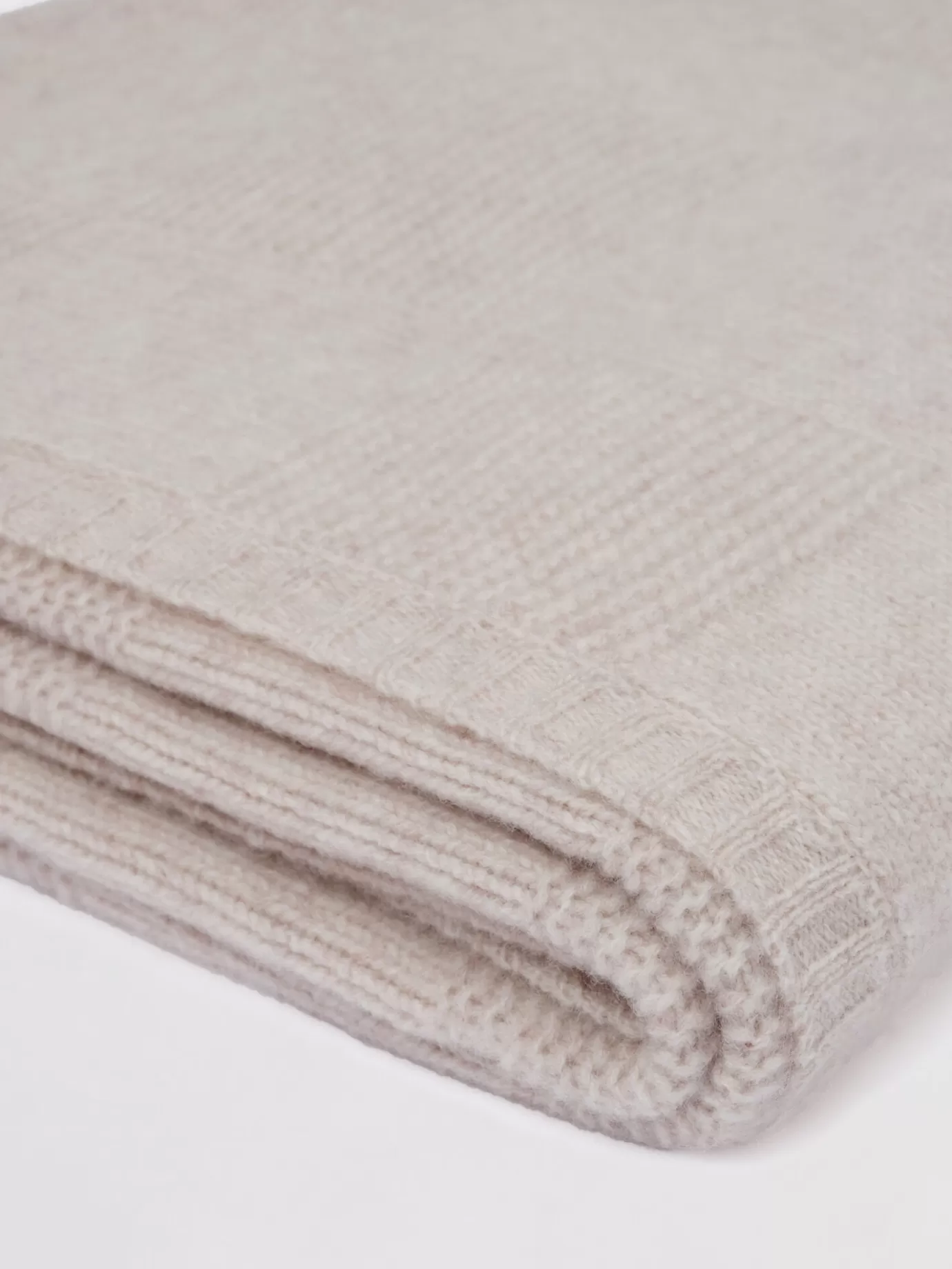 REPEAT cashmere Accessoires<Gebreide Cashmere Plaid Met Ruitpatroon Beige