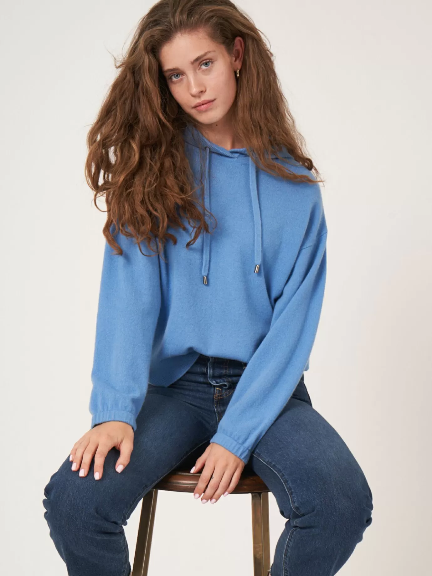 REPEAT cashmere Truien<Hoodie Met Pofmouwen Van Biologisch Cashmere Lucht