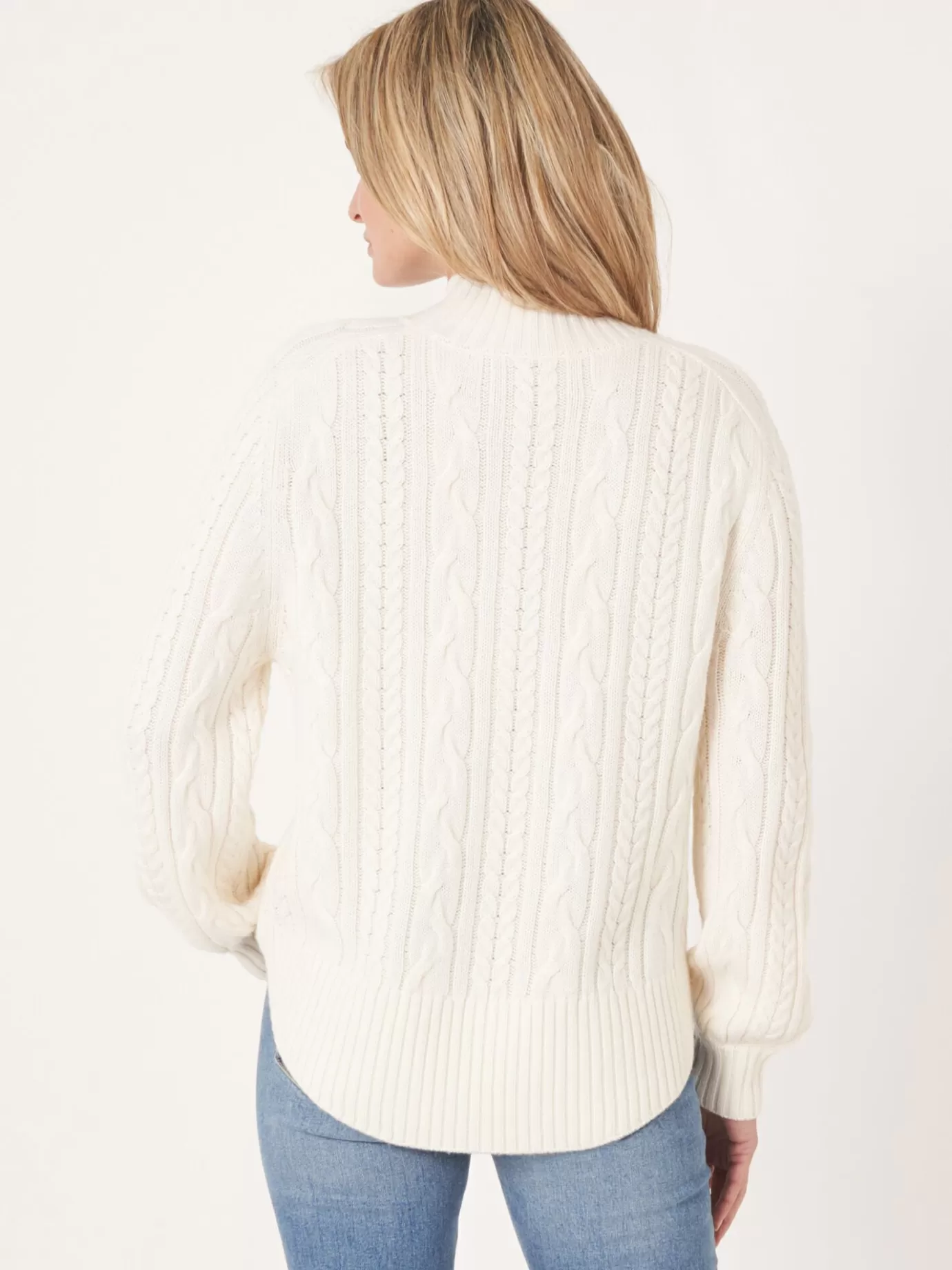 REPEAT cashmere Truien<Kabeltrui Van Merinowol Met Ronde Zoom Room