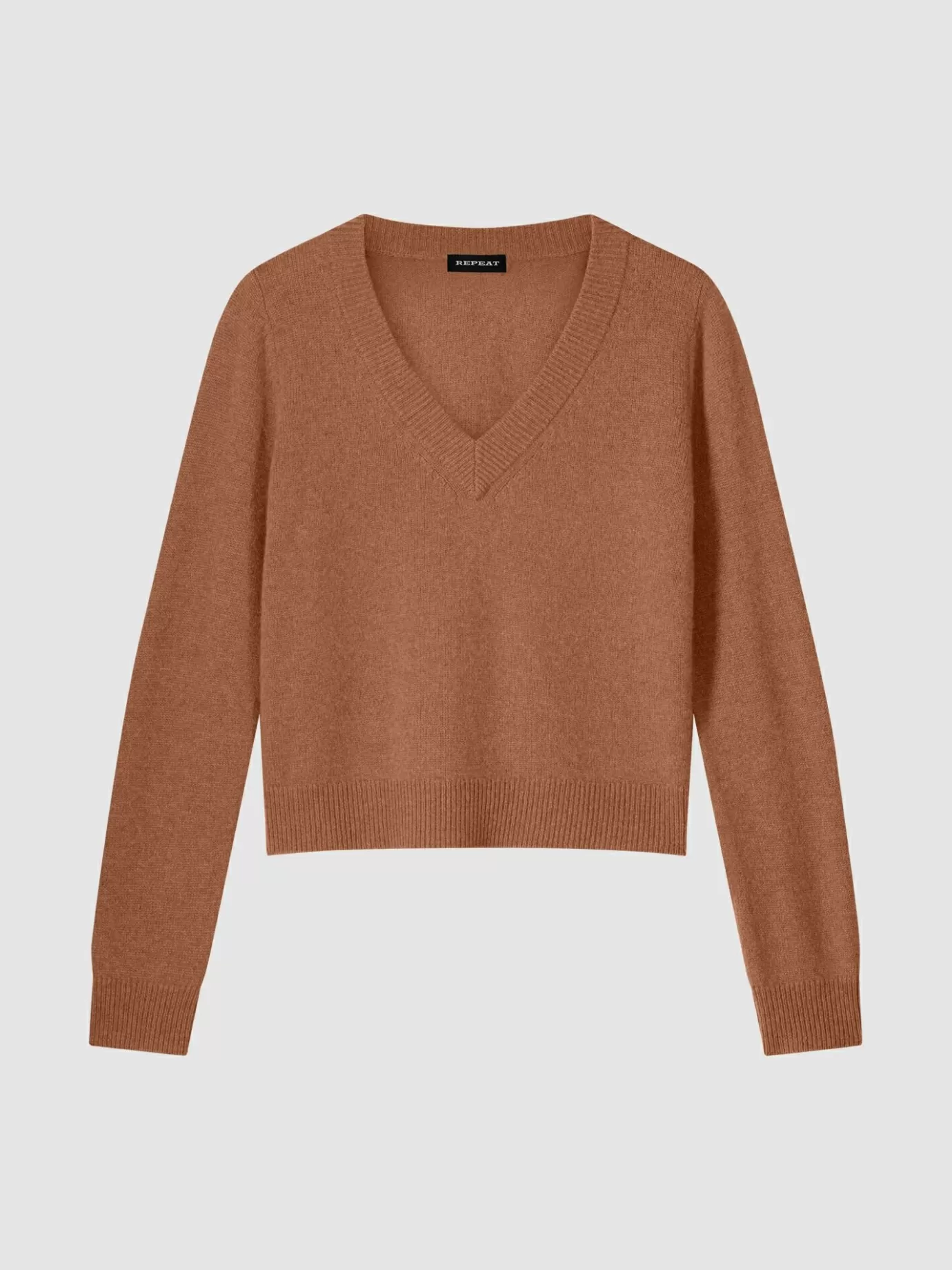 REPEAT cashmere Truien<Korte Cashmere Sweater Met V-Hals Hazel