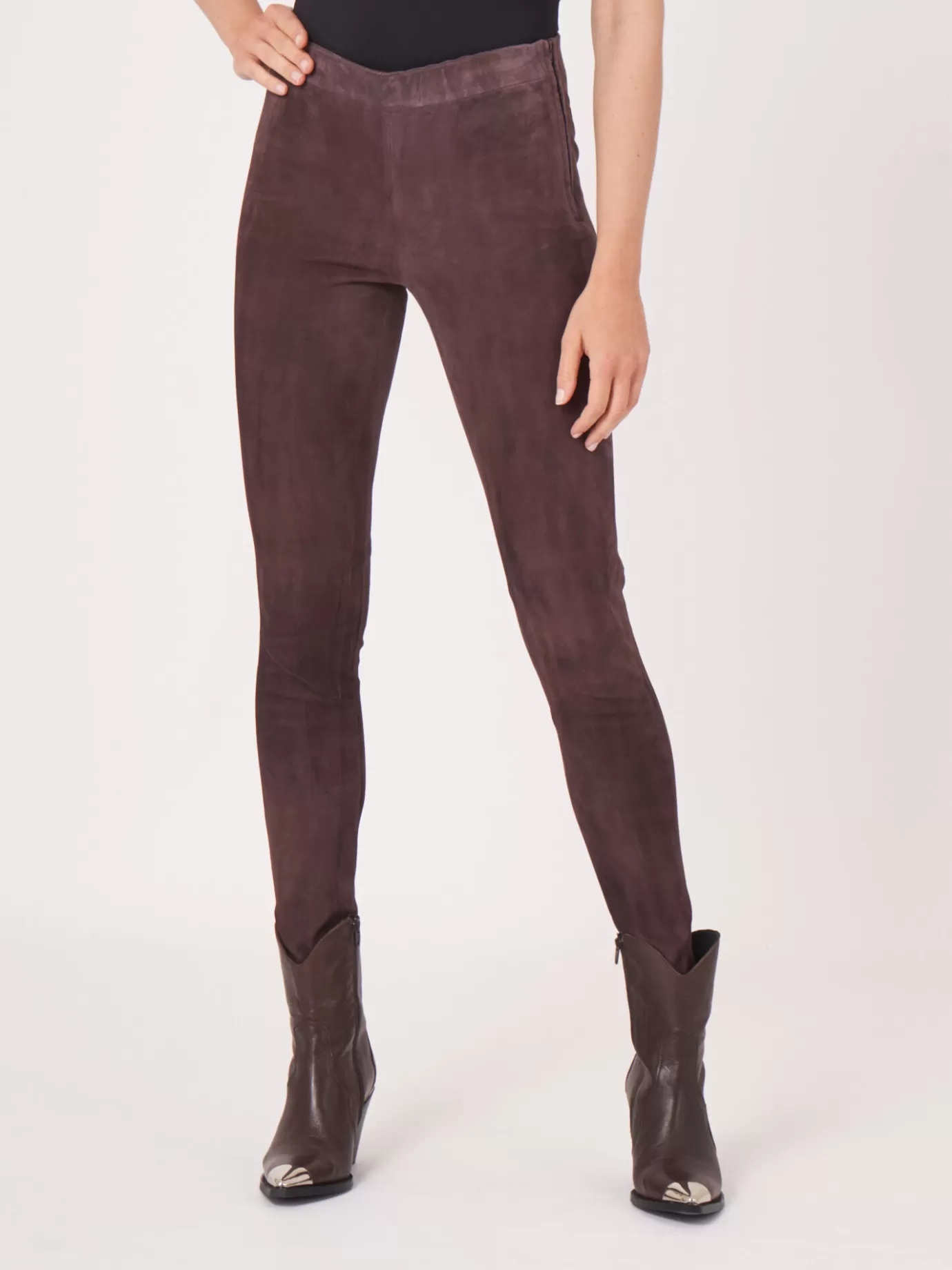 REPEAT cashmere Leer<Legging Van Suede Nul