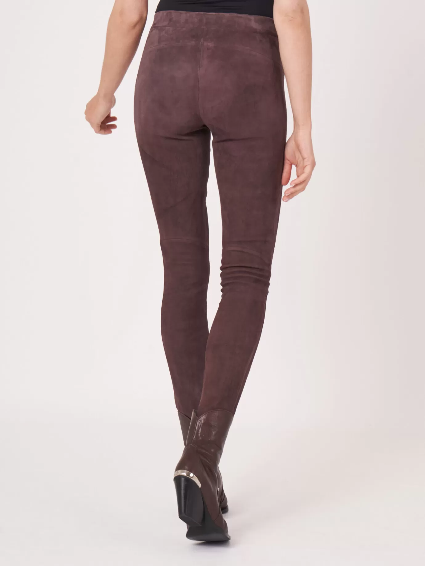 REPEAT cashmere Leer<Legging Van Suede Nul