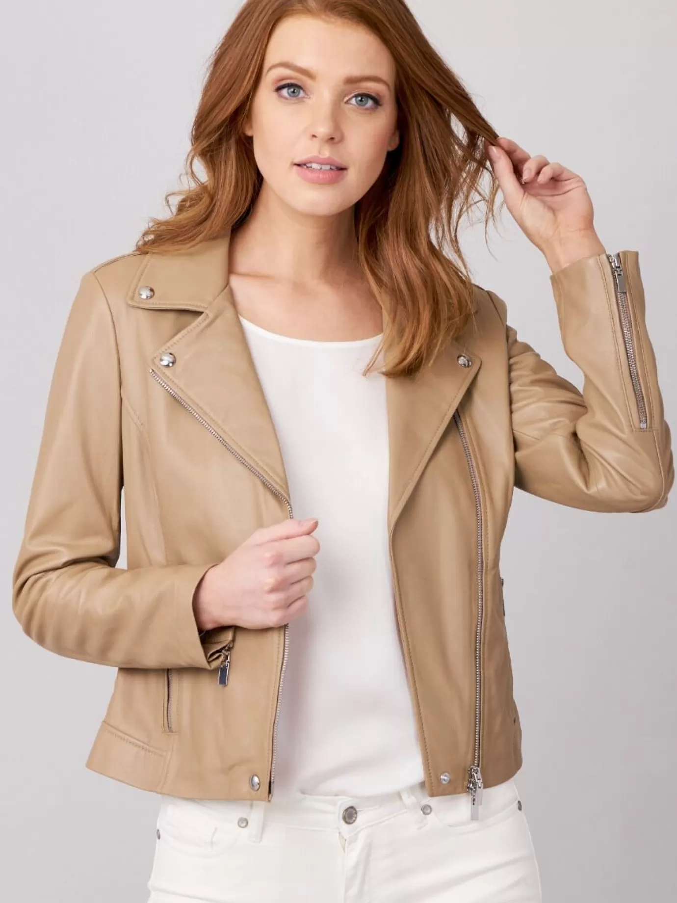 REPEAT cashmere Jassen & Blazers<Leren Biker Jas Noga