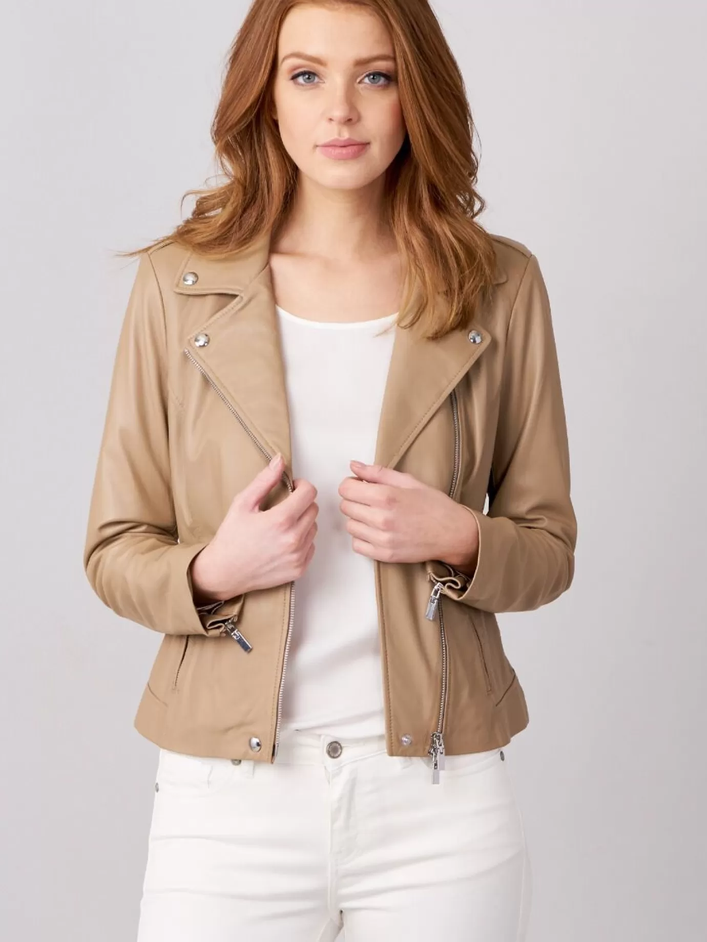 REPEAT cashmere Jassen & Blazers<Leren Biker Jas Noga