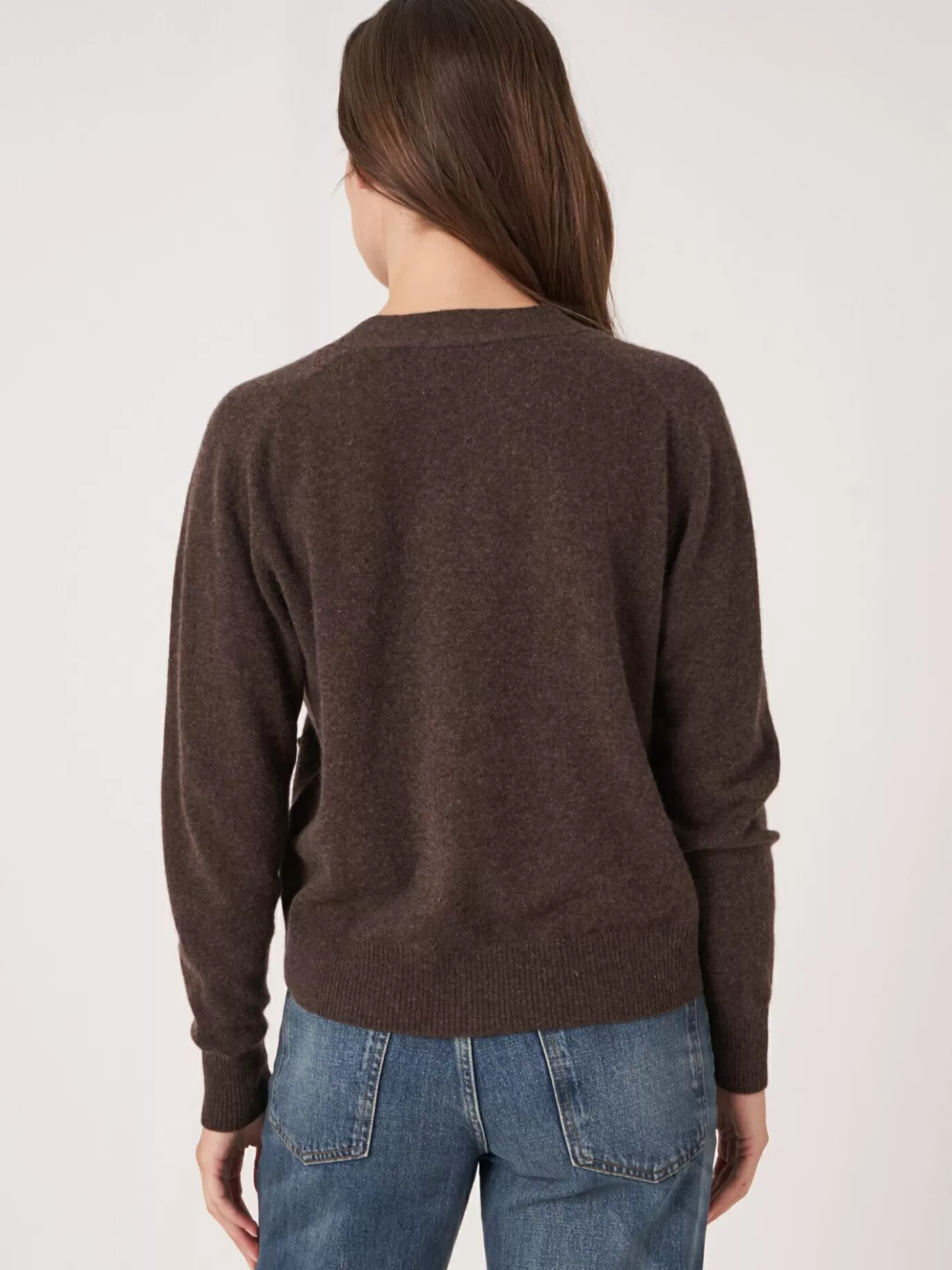 REPEAT cashmere Vesten<Licht En Zacht Cashmere Vest Met Zakken Chocolade