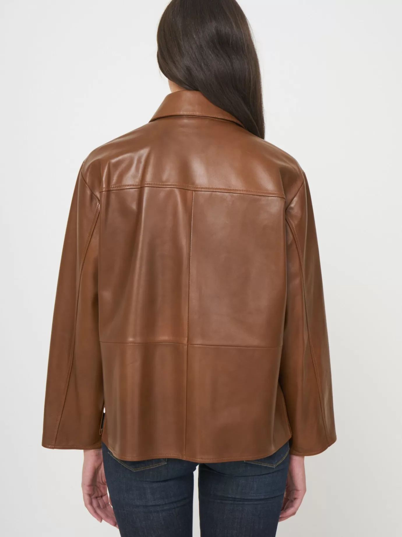 REPEAT cashmere Leer<Loose Fit Leather Shirt Jacket Hazel