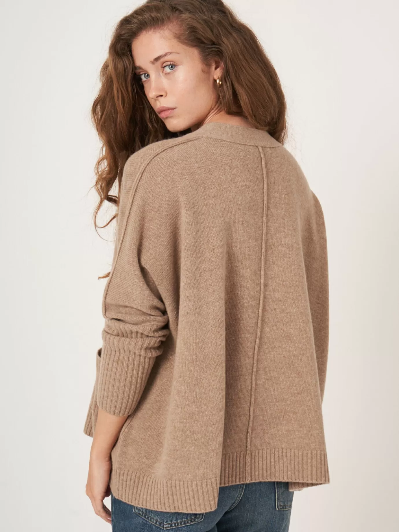 REPEAT cashmere Vesten<Loose Fit Vest Met Zakken Taupe