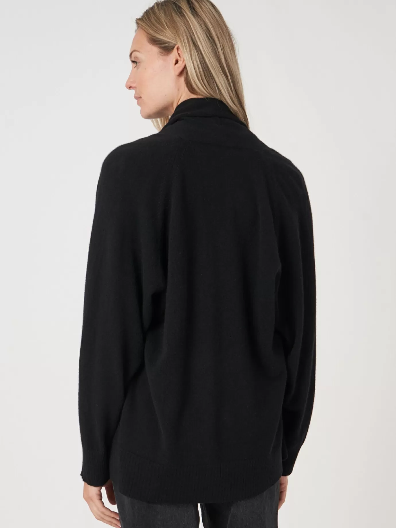 REPEAT cashmere Vesten<Open Cashmere Open Sjaalkraag Vest Met Zakken Zwart