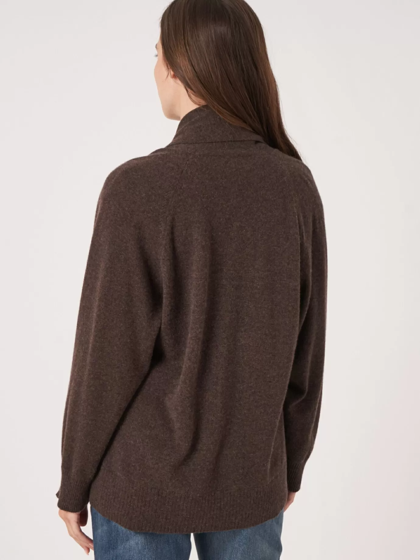 REPEAT cashmere Vesten<Open Cashmere Open Sjaalkraag Vest Met Zakken Chocolade