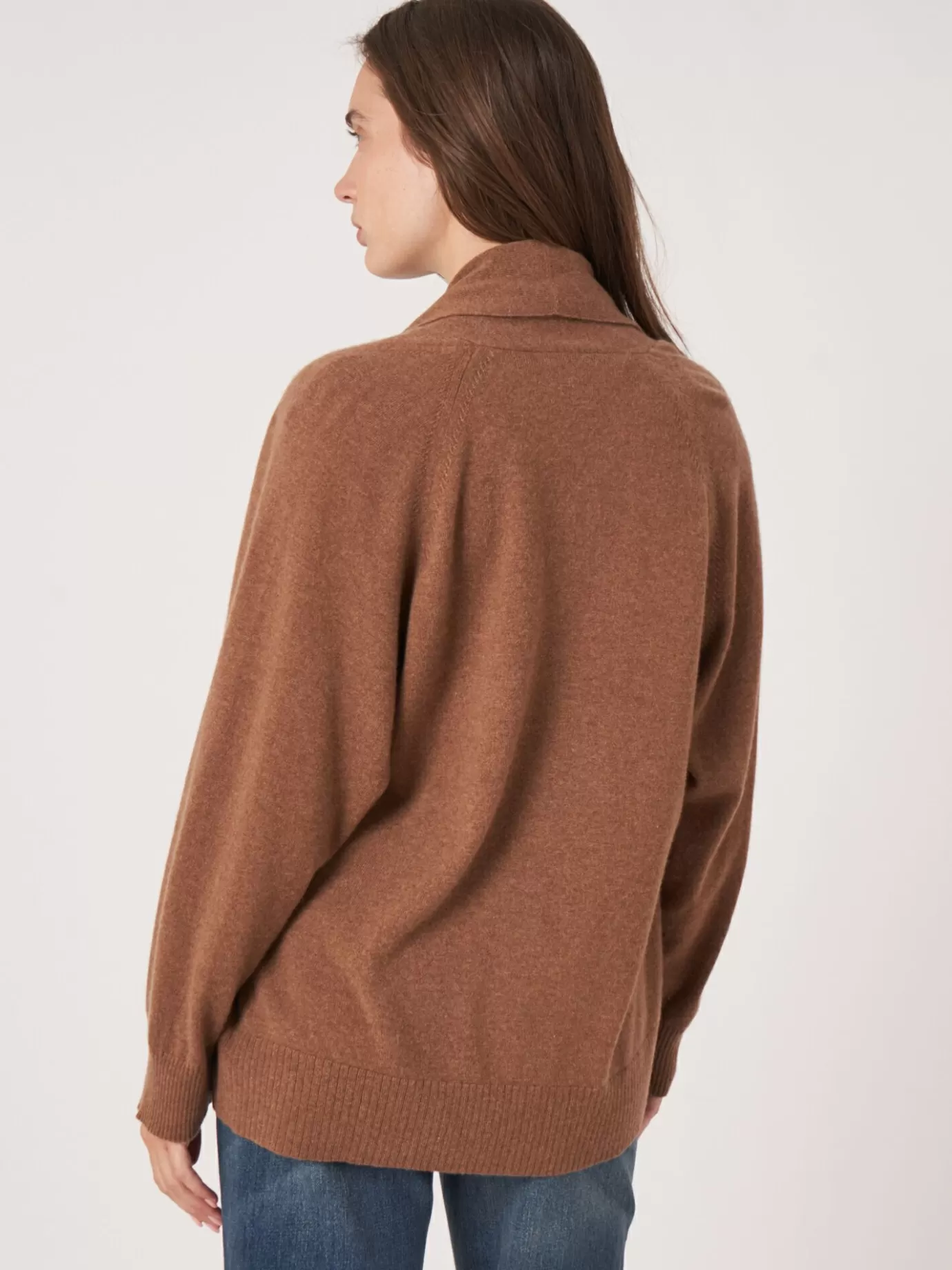 REPEAT cashmere Vesten<Open Cashmere Open Sjaalkraag Vest Met Zakken Hazel