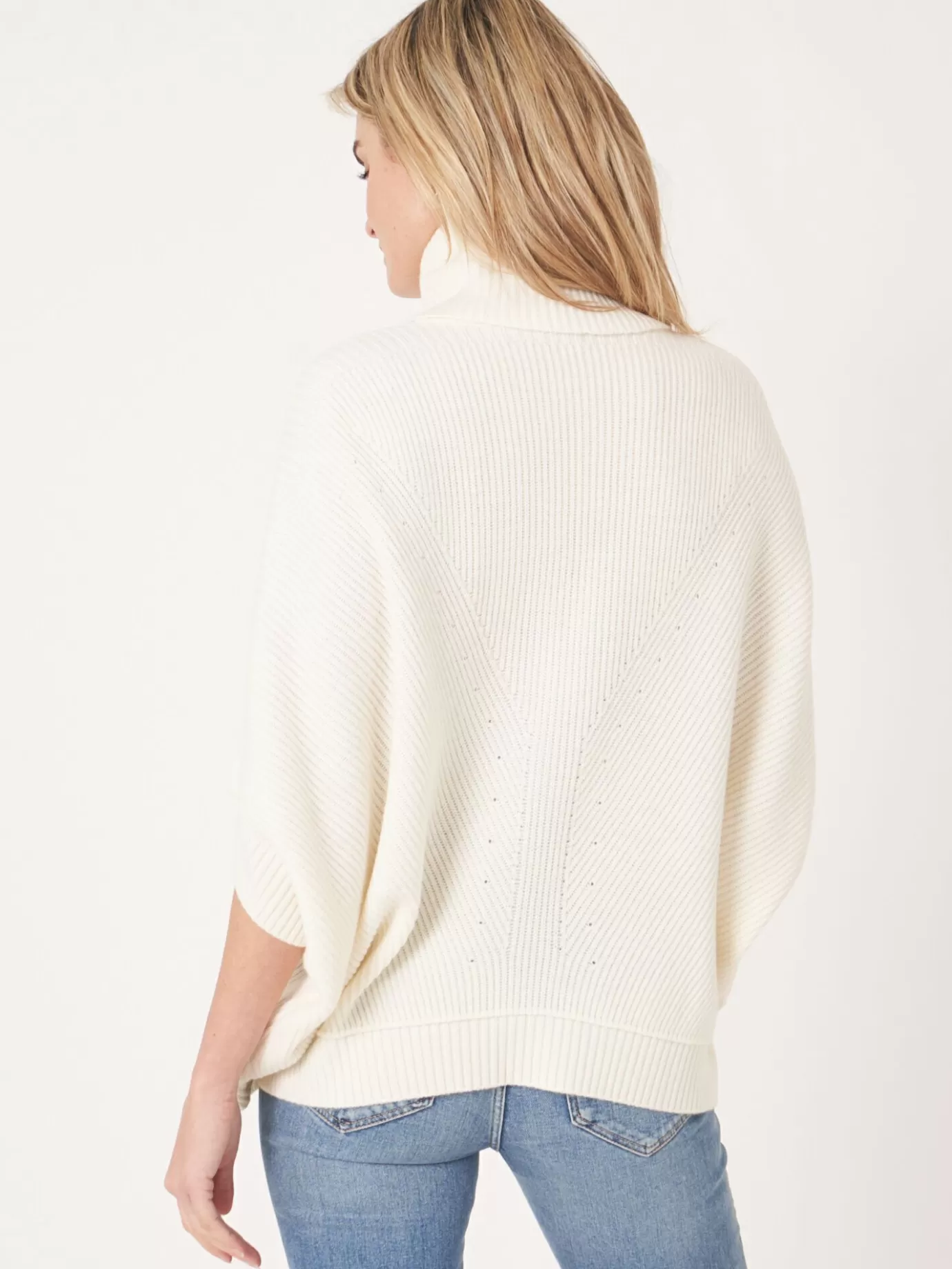 REPEAT cashmere Truien<Oversized Poncho Trui Met Rolkraag Room