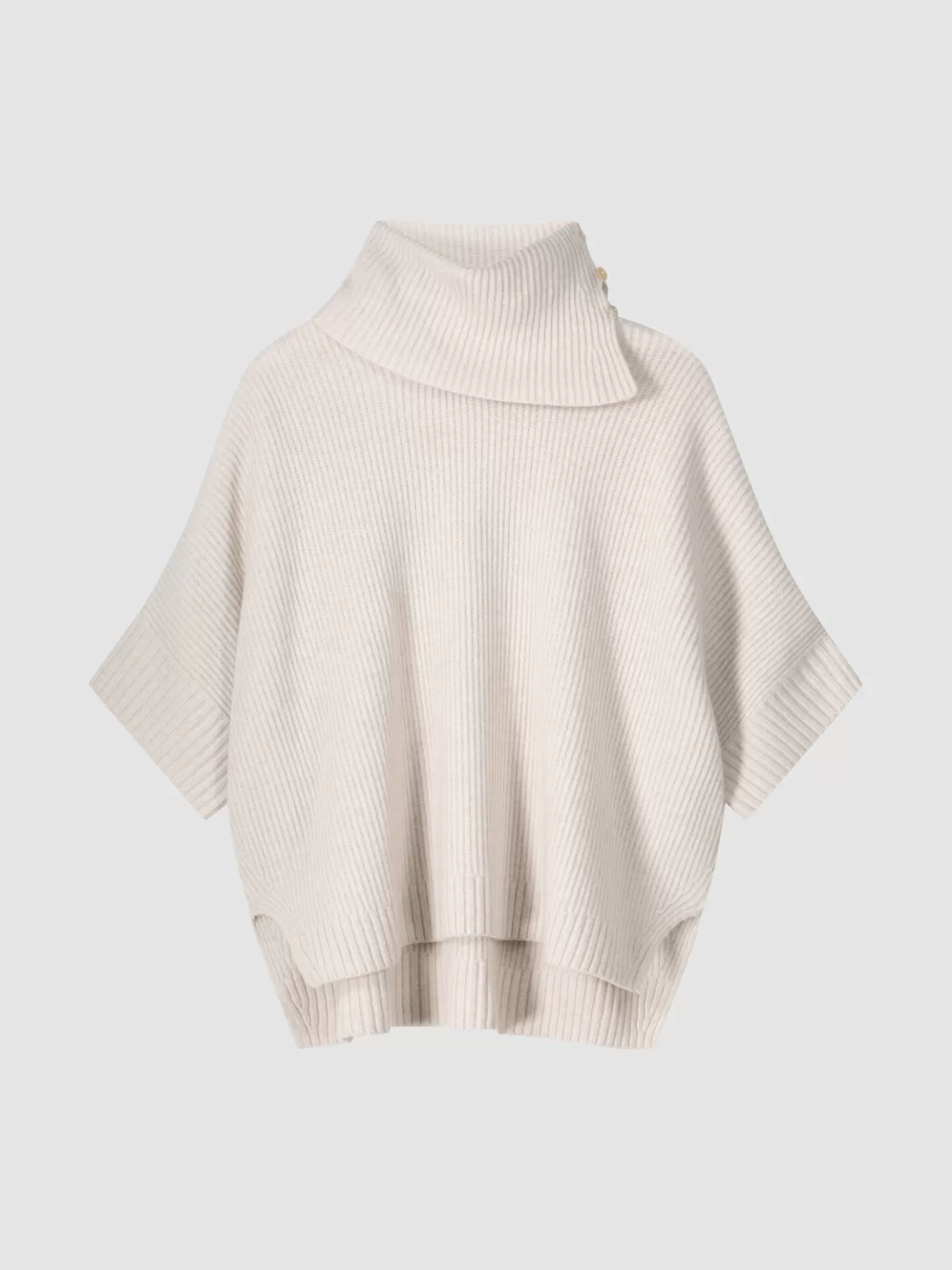 REPEAT cashmere Truien<Oversized Ponchotrui Met Rolkraag Maanstof