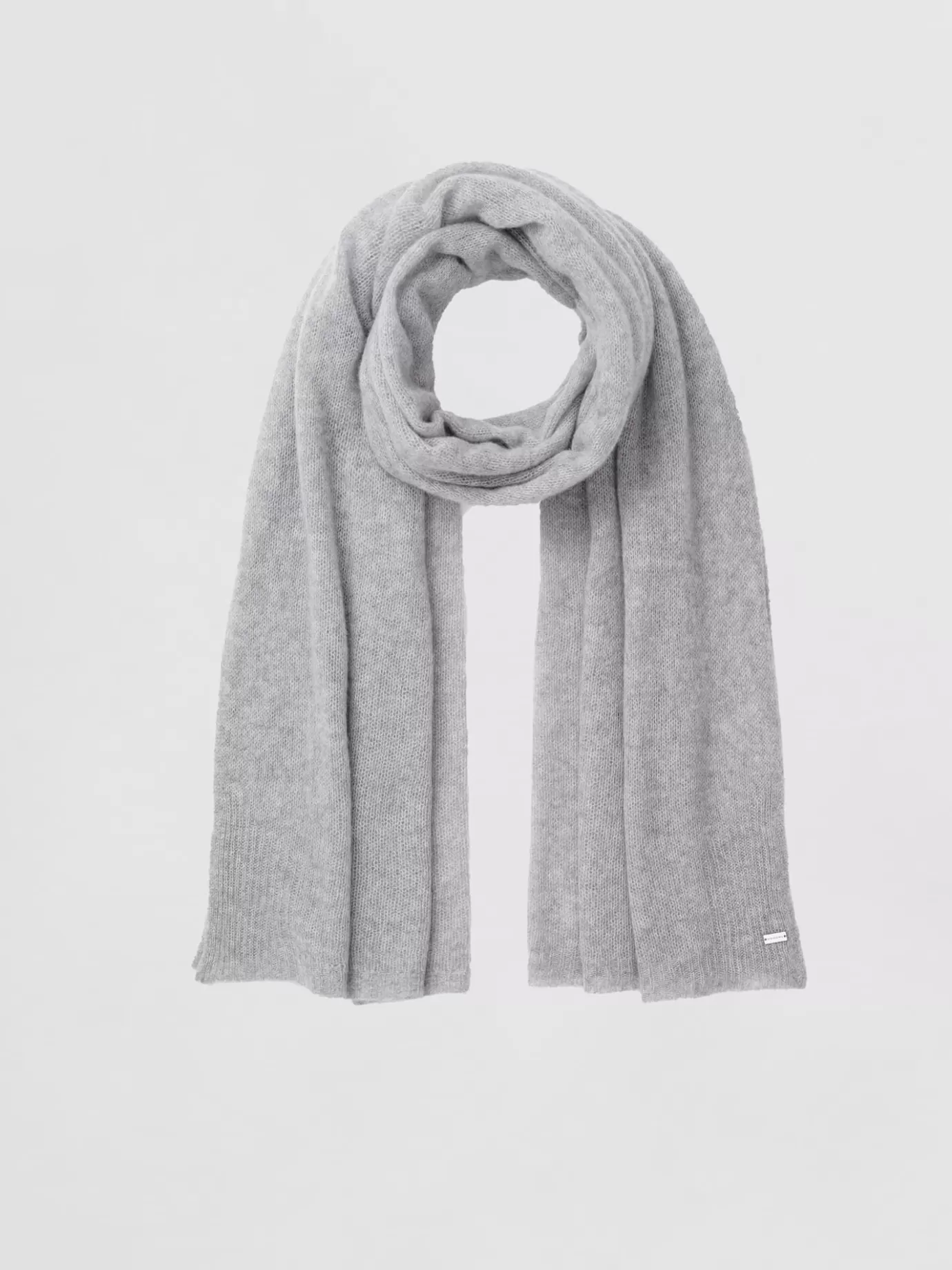 REPEAT cashmere Sjaals<Oversized Sjaal Met Ribdetails Lichtgrijs