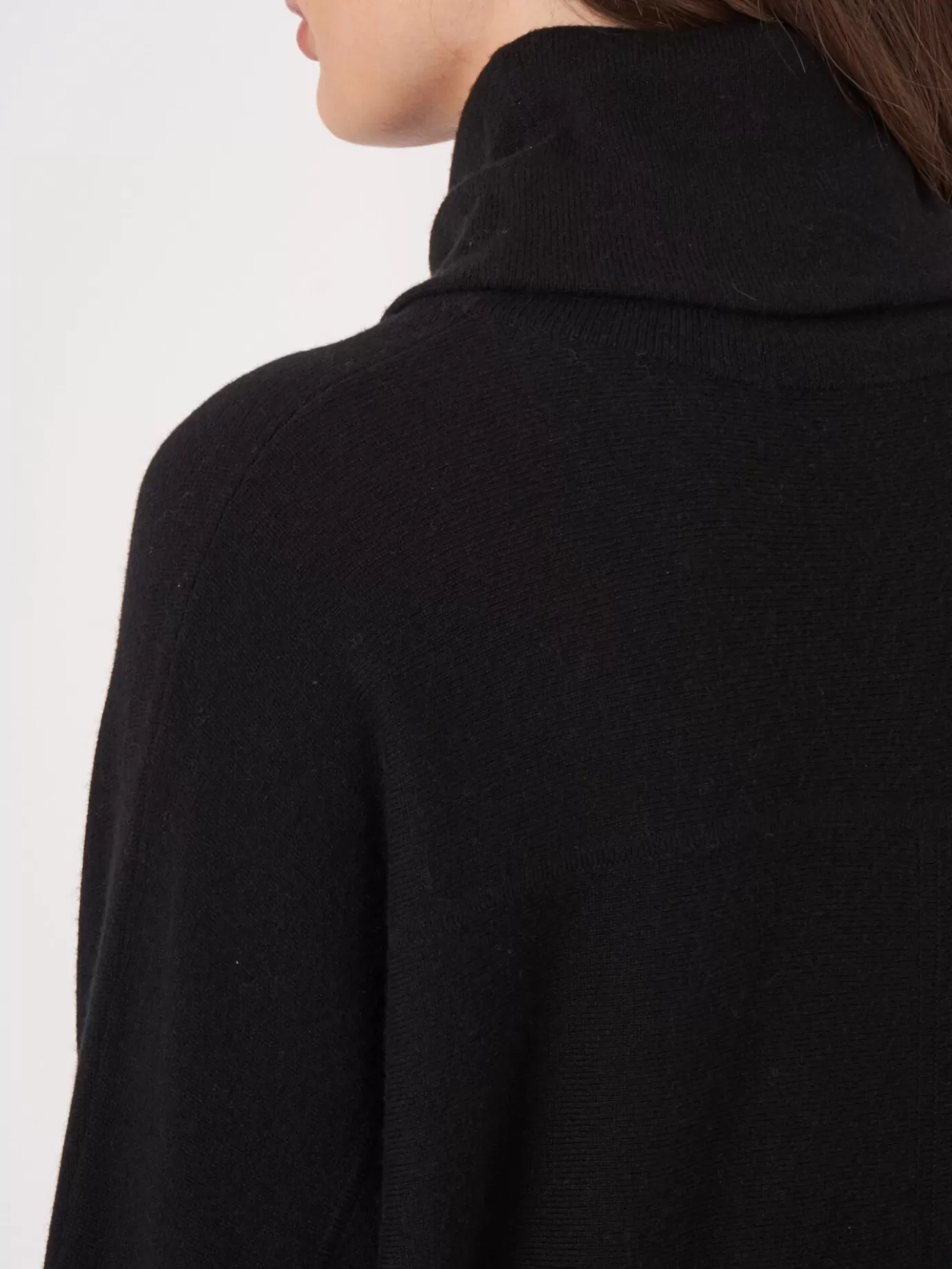 REPEAT cashmere Truien<Oversized Trui Met Hoge Hals En Koord Zwart