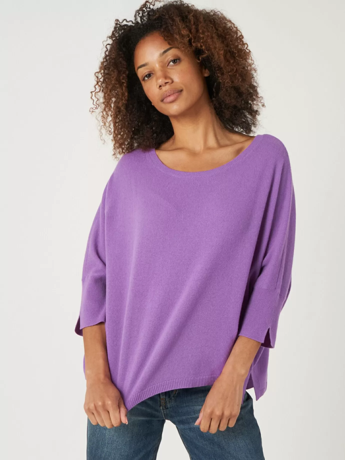 REPEAT cashmere Truien<Oversized Trui Van Biologisch Cashmere Lila