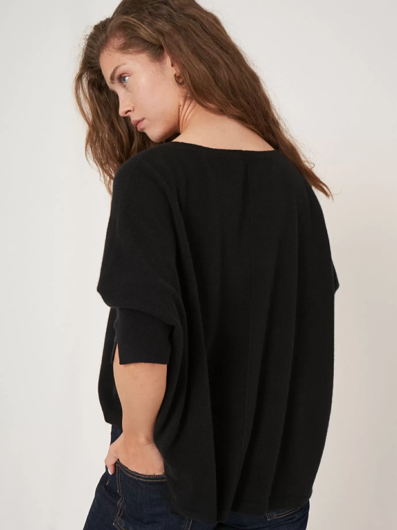 REPEAT cashmere Truien<Oversized Trui Van Biologisch Cashmere Zwart