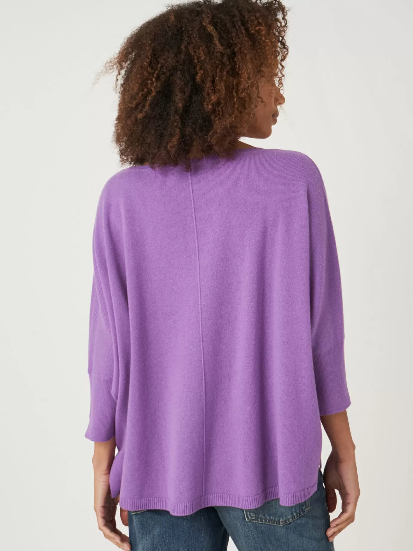 REPEAT cashmere Truien<Oversized Trui Van Biologisch Cashmere Lila