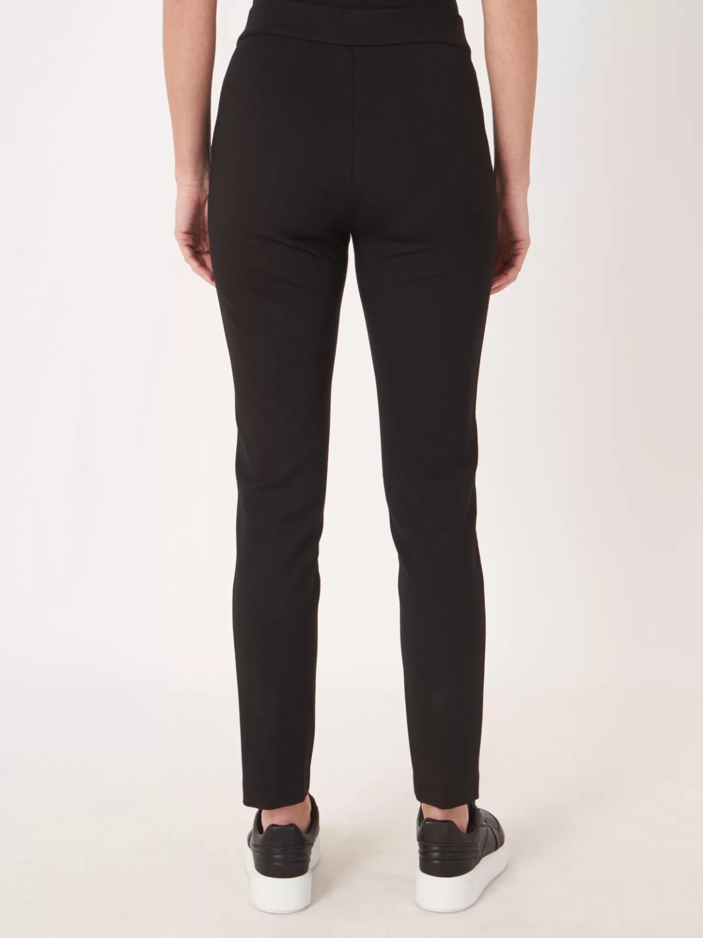 REPEAT cashmere Broeken<Ponte Broek Met Voornaad Zwart