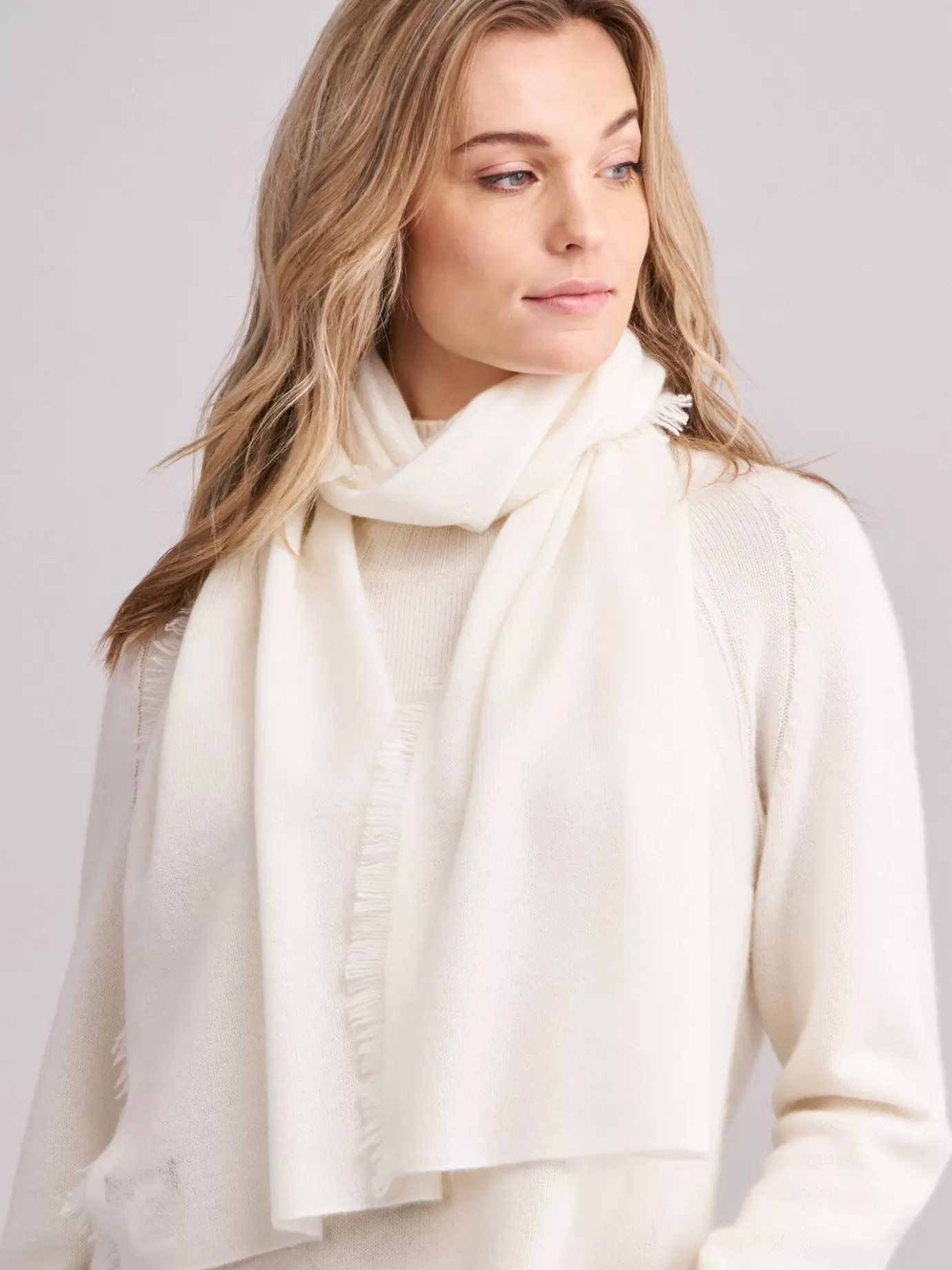 REPEAT cashmere Sjaals<Sjaal Met Franjes Van Biologisch Cashmere Room