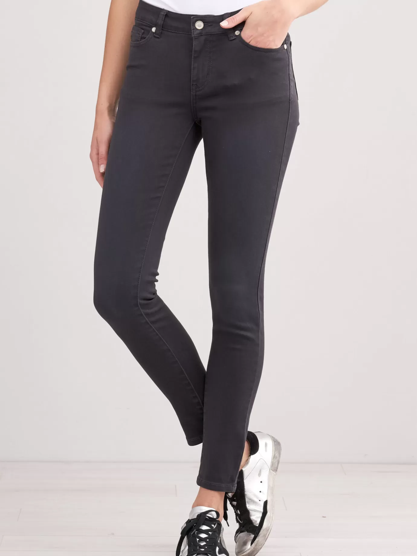 REPEAT cashmere Broeken<Skinny Damesbroek Donker Grijs