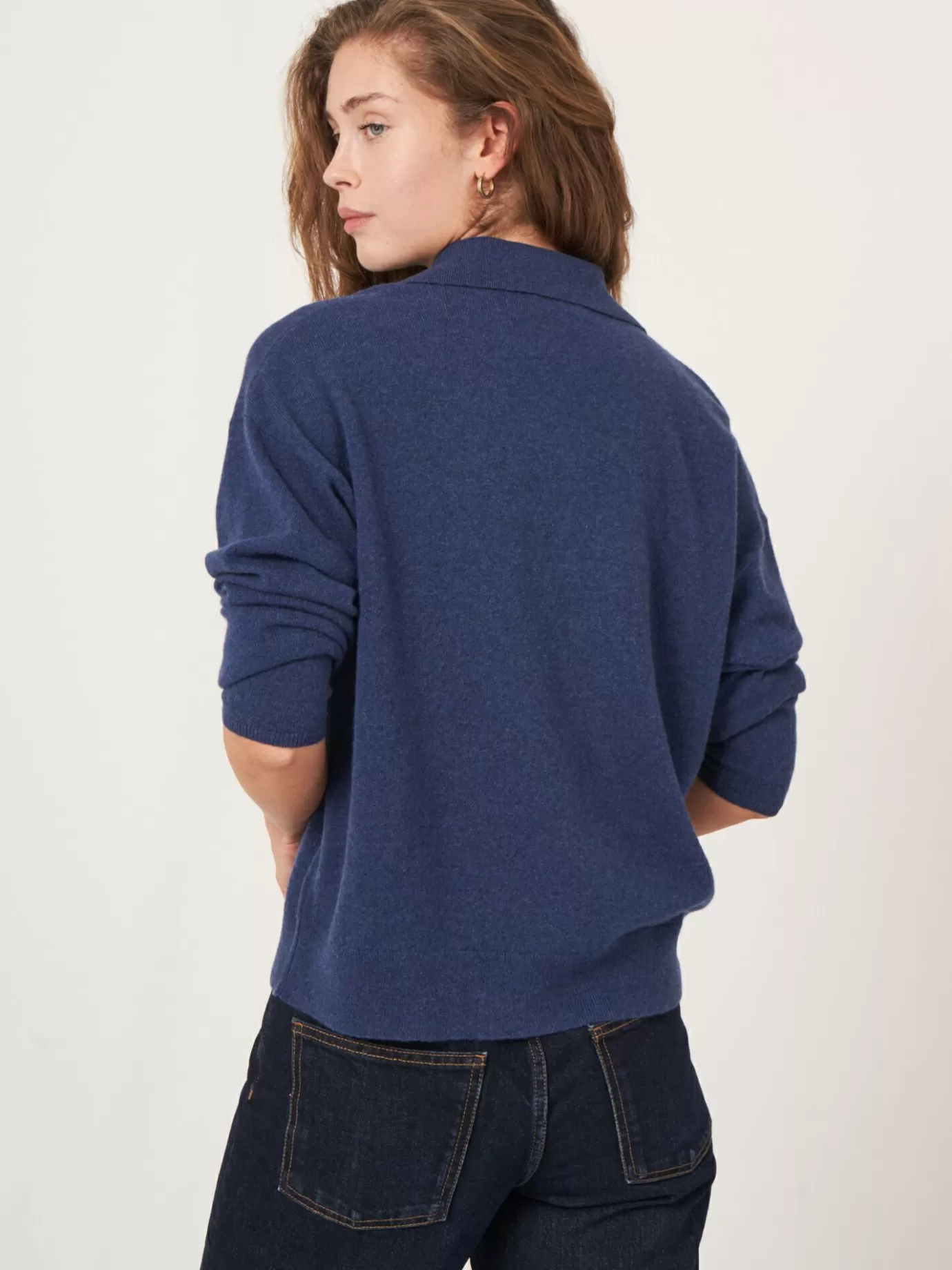 REPEAT cashmere Truien<Trui Met Polokraag Van Biologisch Cashmere Saffier