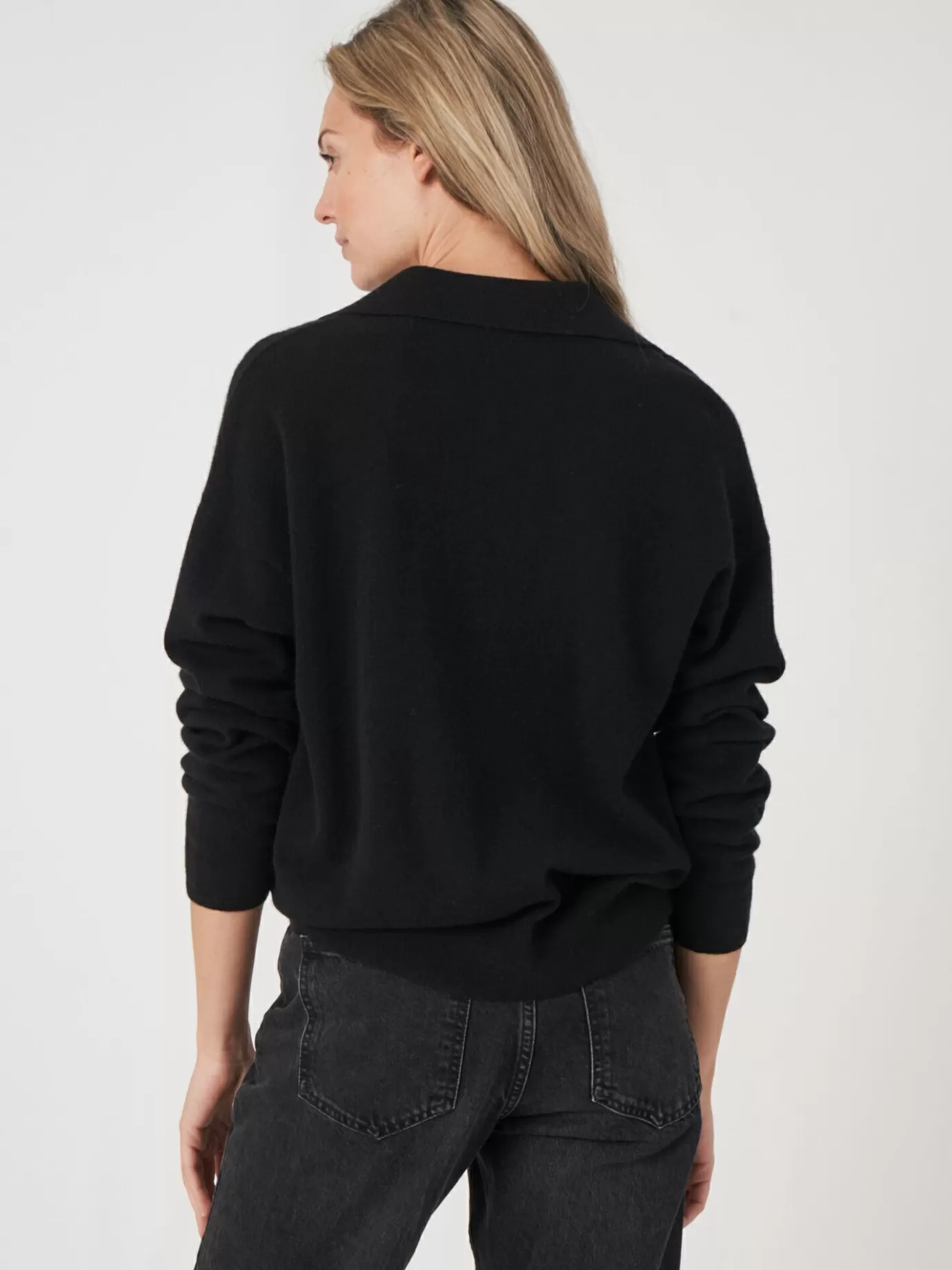 REPEAT cashmere Truien<Trui Met Polokraag Van Biologisch Cashmere Zwart