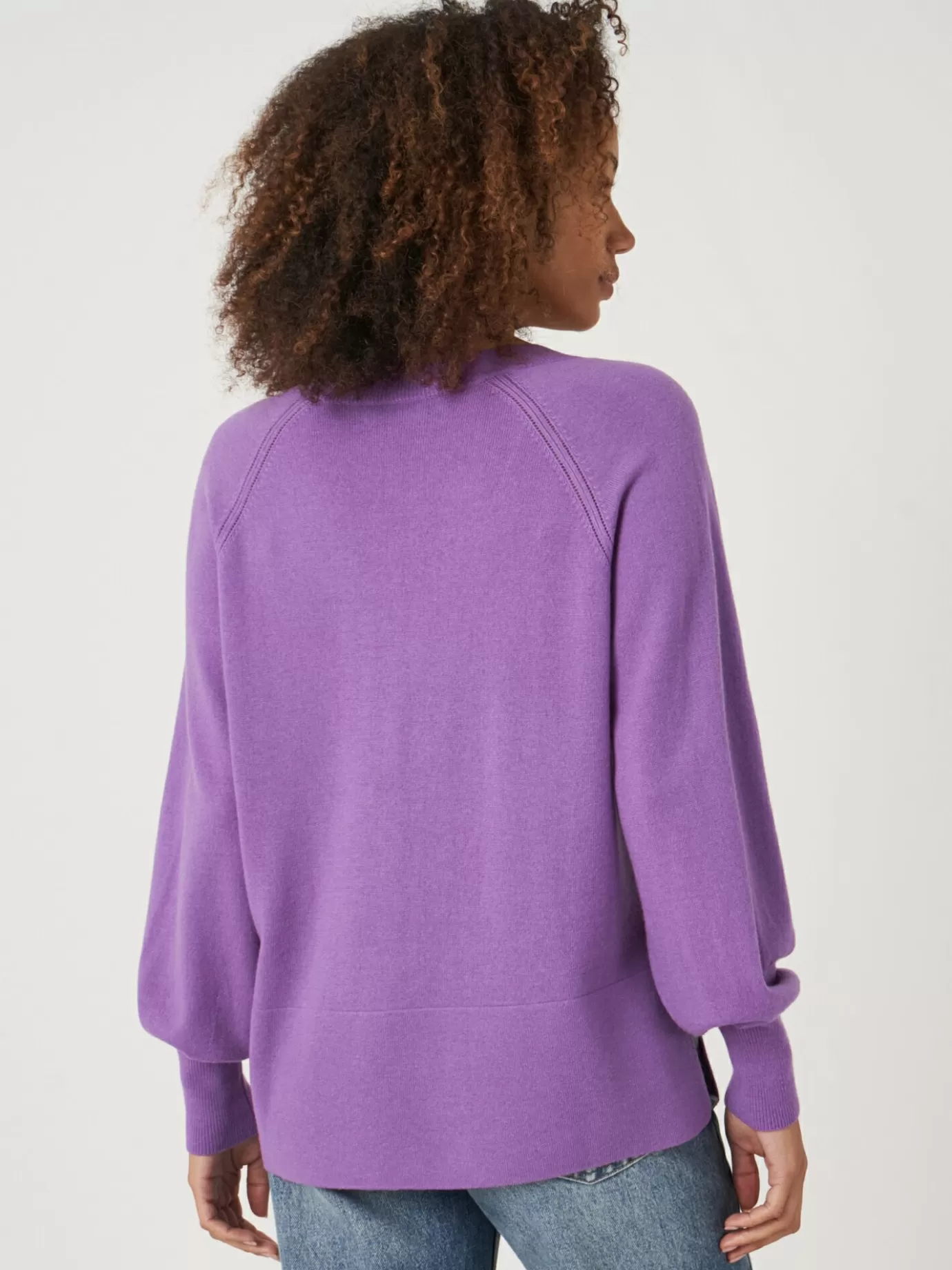 REPEAT cashmere Vesten<Vest Met Knopen En Raglan-Pofmouwen Lila