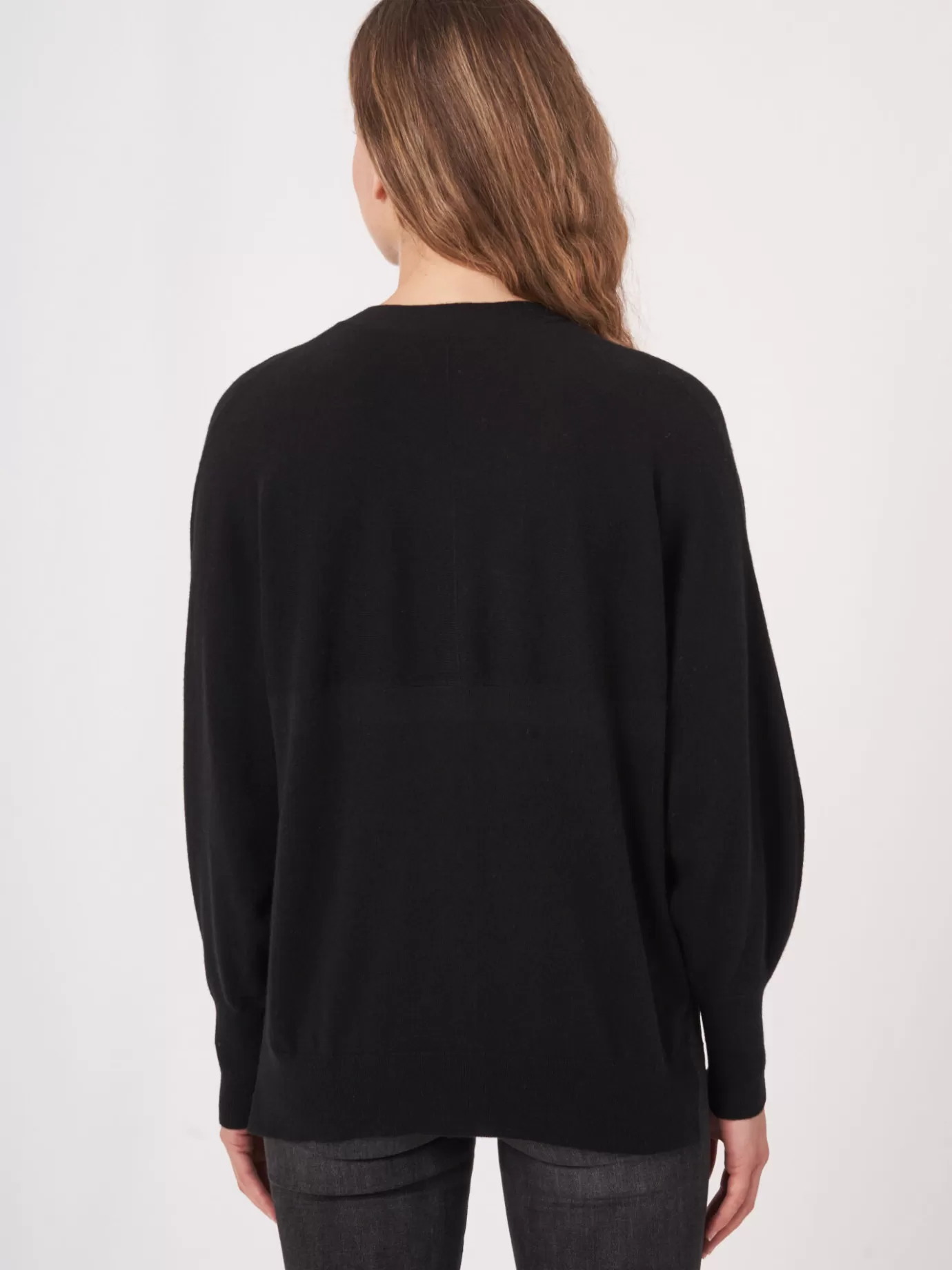 REPEAT cashmere Vesten<V-Hals Vest Met Knopen En Pofmouwen Zwart