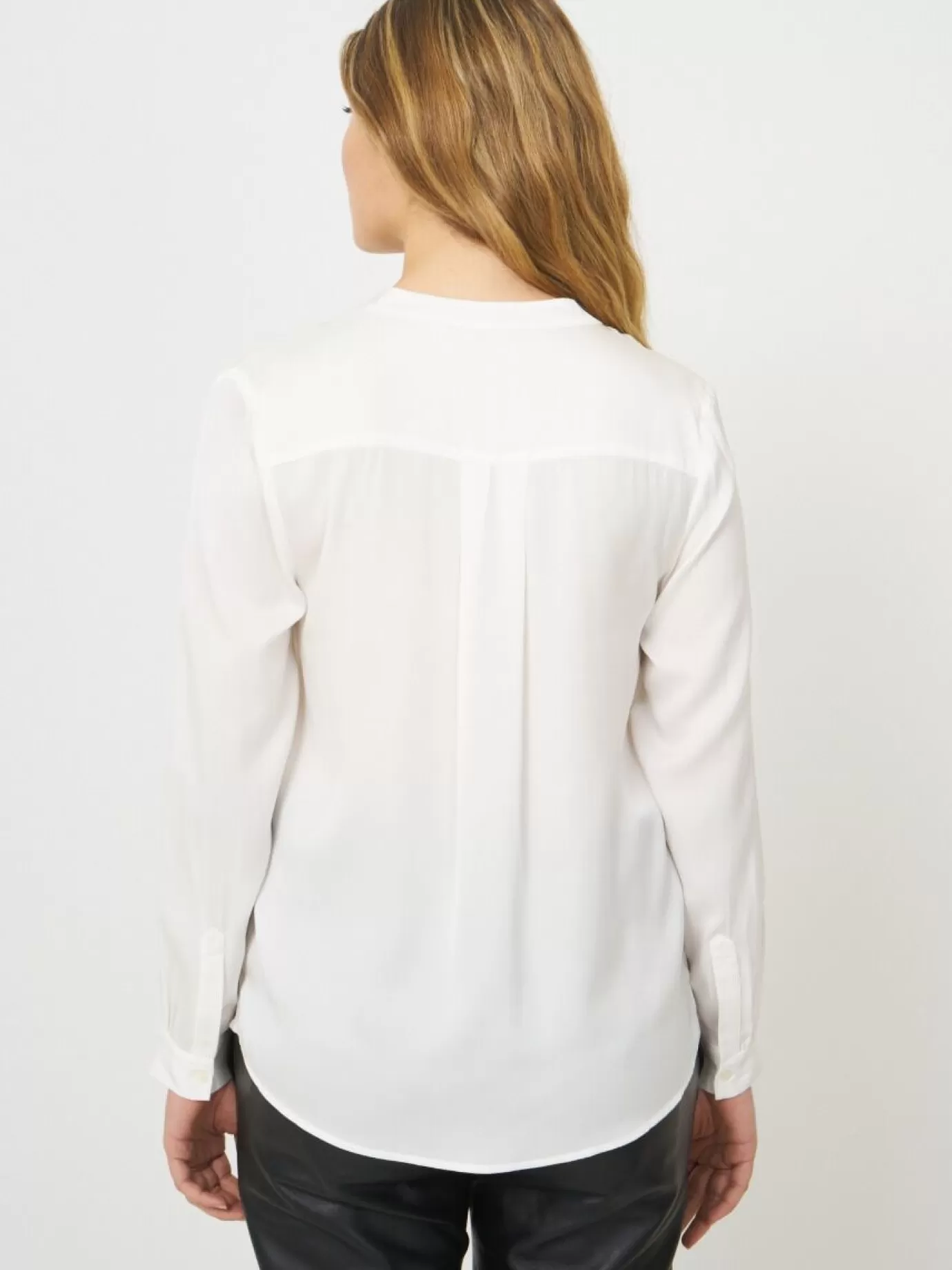 REPEAT cashmere Blouses<Zijden Blouse Met Mao-Kraag Room