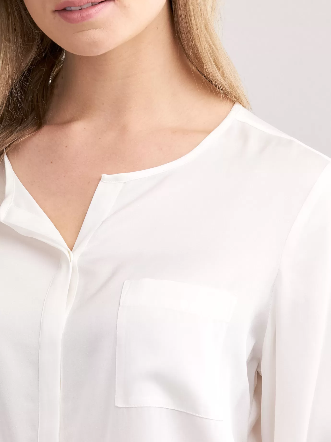 REPEAT cashmere Blouses<Zijden Blouse Met Split In De Hals Room