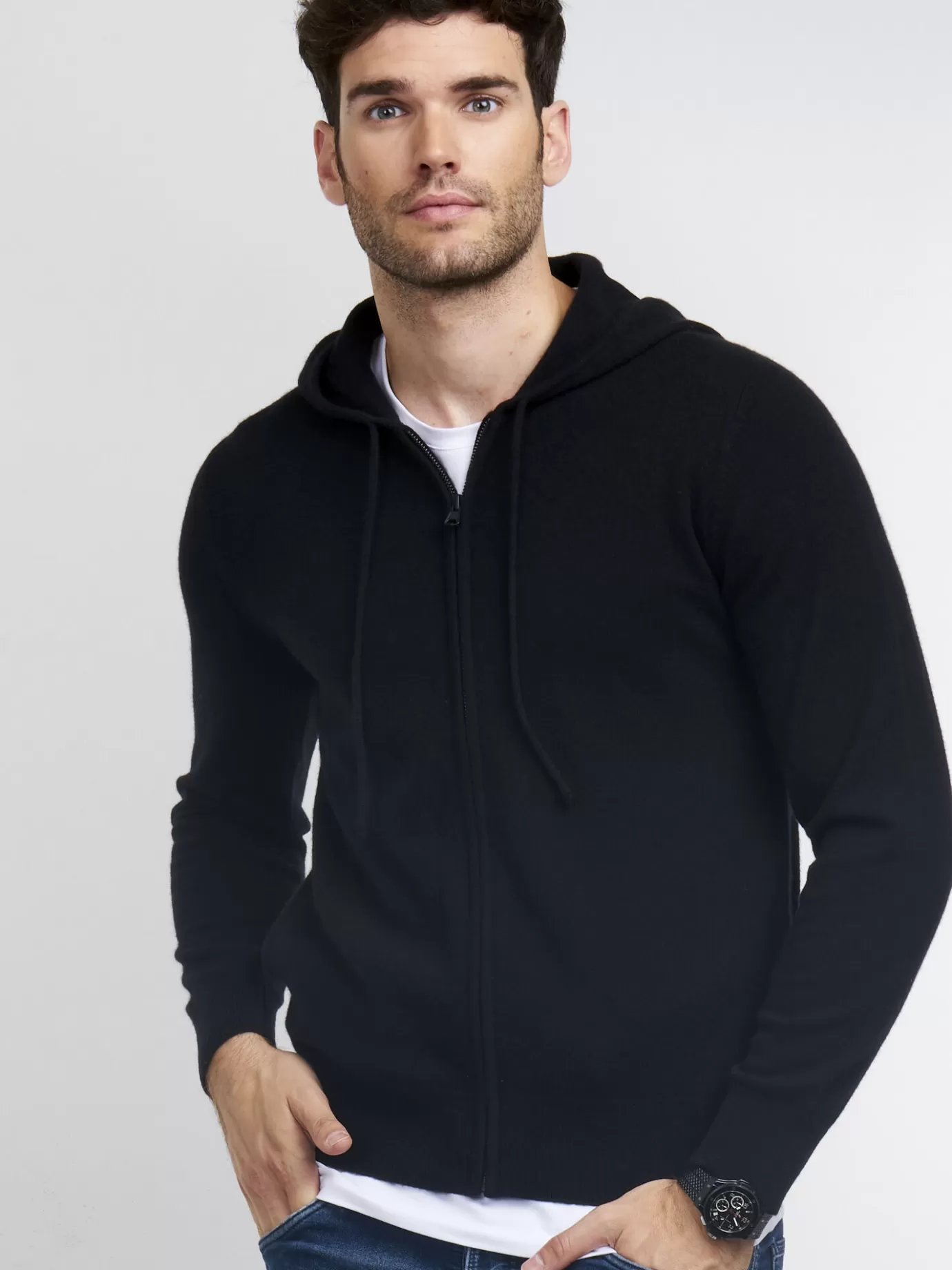 REPEAT cashmere Vesten<Zip-Hoodie Van Cashmere Zwart