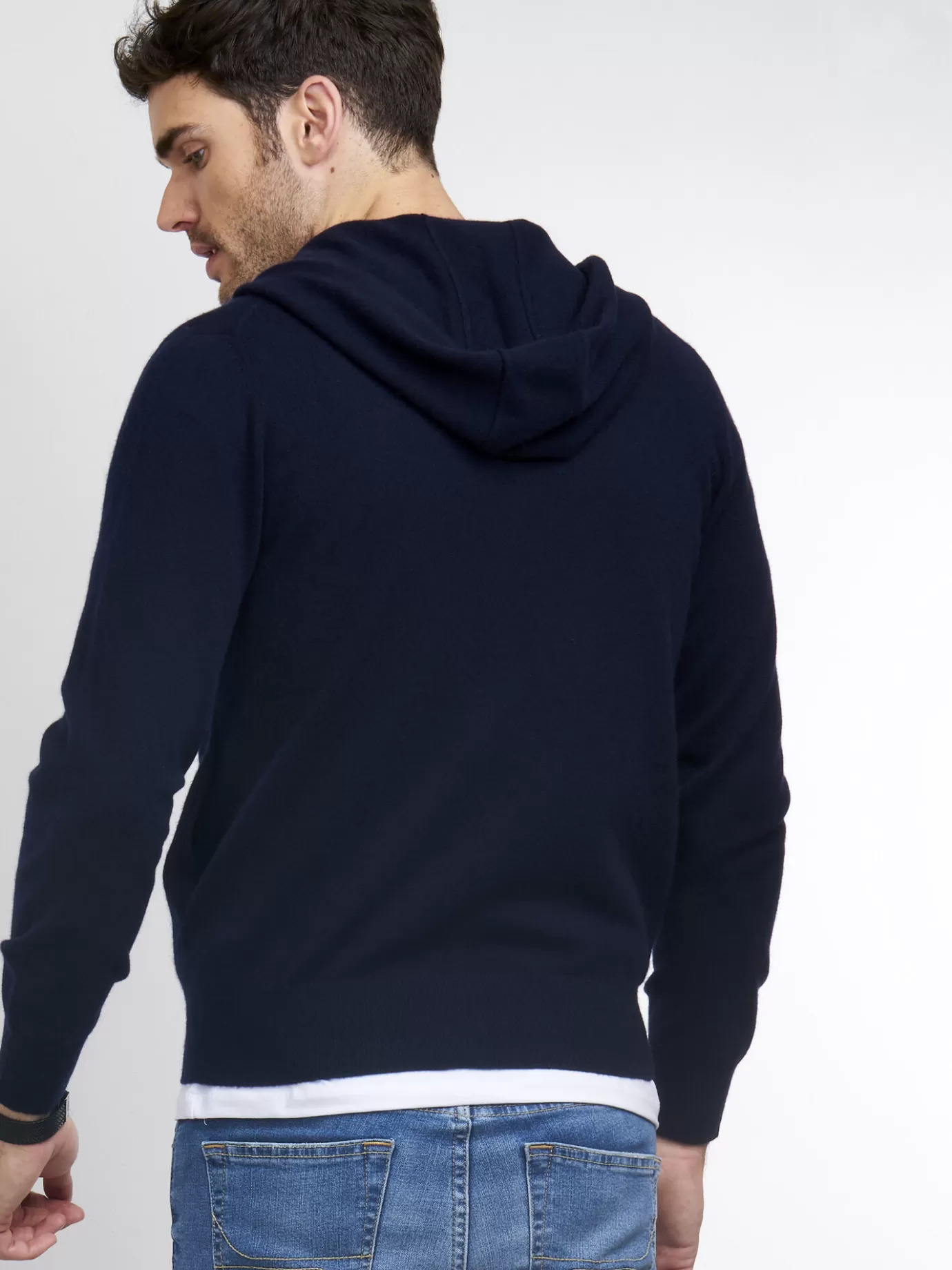 REPEAT cashmere Vesten<Zip-Hoodie Van Cashmere Marine